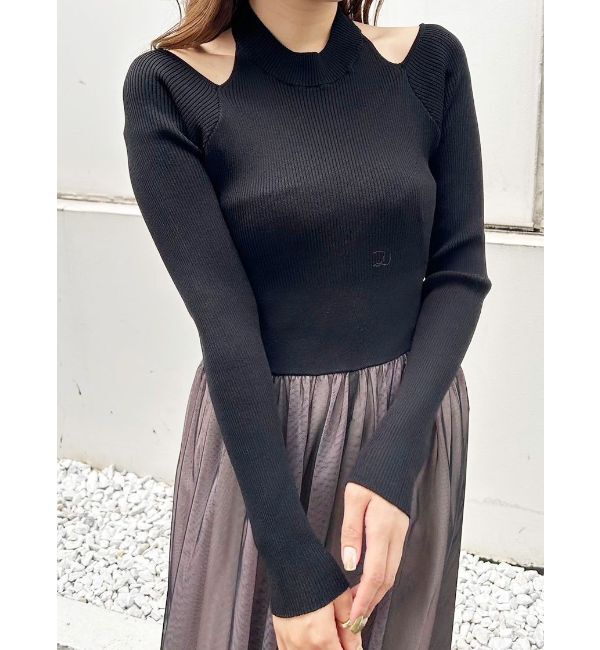 MERCURYDUO「2WAYチュールニットドッキングワンピース」|ワンピース|