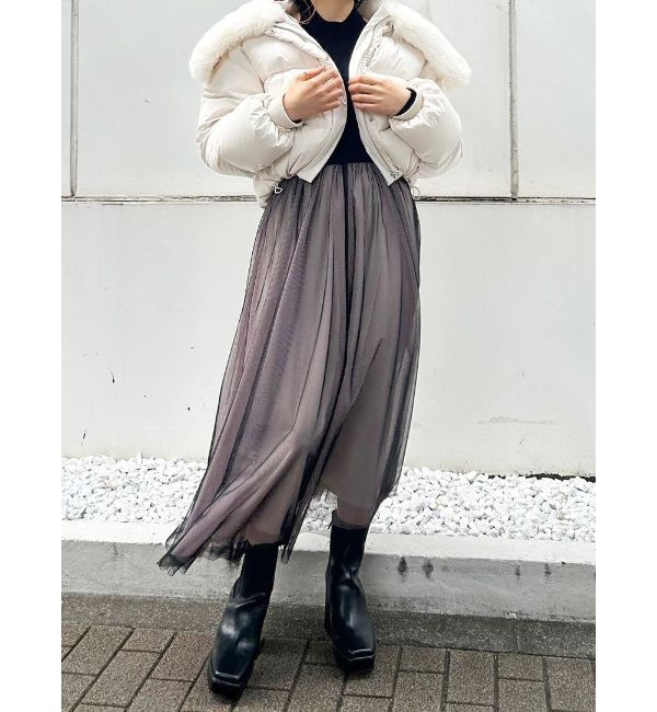 MERCURYDUO「2WAYチュールニットドッキングワンピース」|ワンピース|