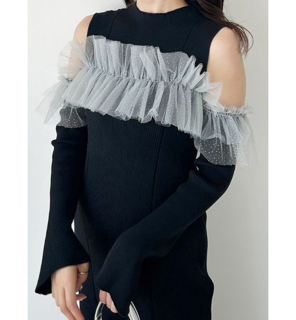 MERCURYDUO「チュールドッキングフレアマーメイドワンピース」|ワンピース|