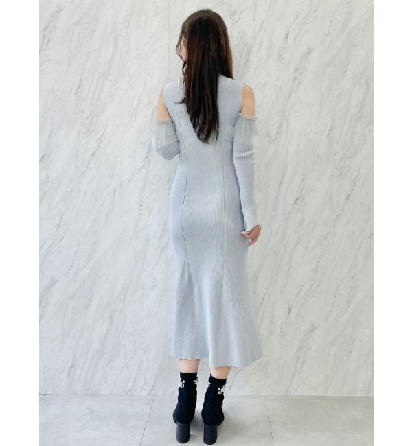 MERCURYDUO「チュールドッキングフレアマーメイドワンピース」|ワンピース|