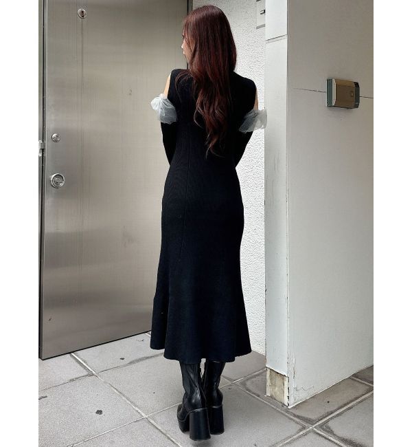 MERCURYDUO「チュールドッキングフレアマーメイドワンピース」|ワンピース|