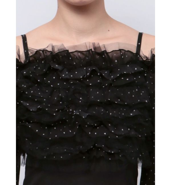 MERCURYDUO「シアーMIXフリルマーメイドワンピース」|ワンピース|