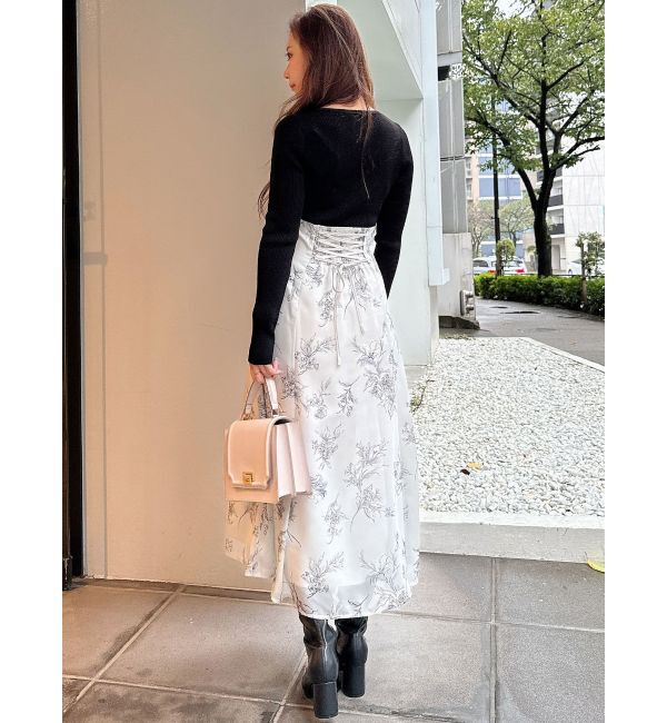 MERCURYDUO「カーディガンライクニットドッキングワンピース」|ワンピース|