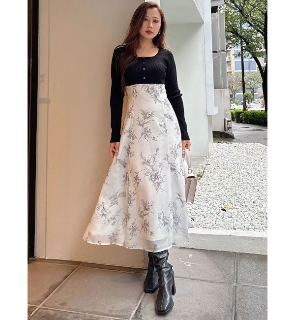 MERCURYDUO「カーディガンライクニットドッキングワンピース」|ワンピース|