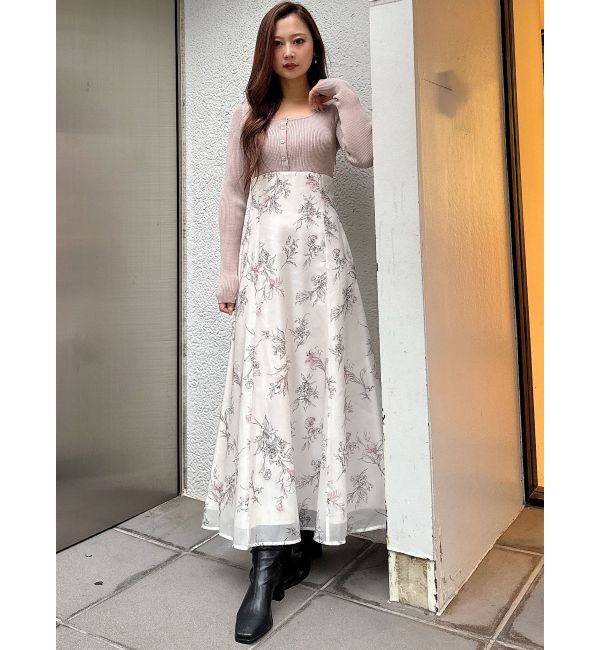 MERCURYDUO「カーディガンライクニットドッキングワンピース」|ワンピース|