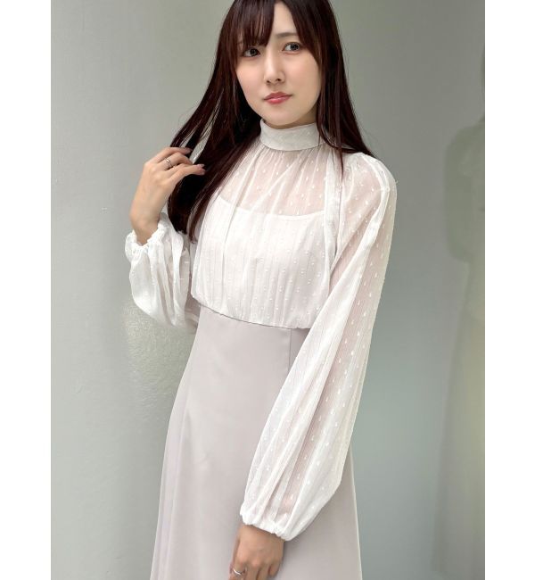 MERCURYDUO「シアーブラウスドッキングフレアワンピース」|ワンピース|