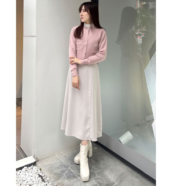 MERCURYDUO「シアーブラウスドッキングフレアワンピース」|ワンピース|