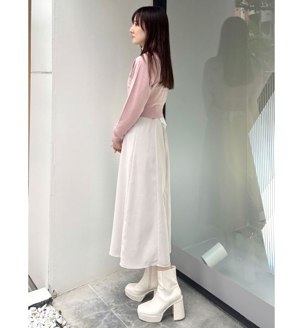 MERCURYDUO「シアーブラウスドッキングフレアワンピース」|ワンピース|