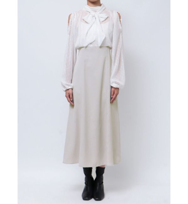 MERCURYDUO「シアーブラウスドッキングフレアワンピース」|ワンピース|