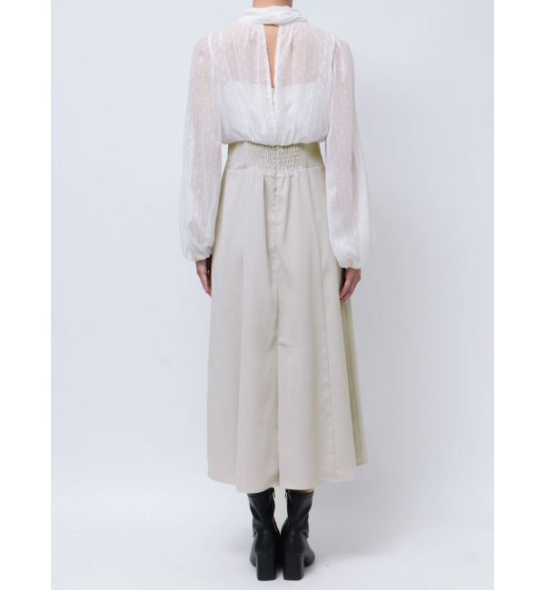 MERCURYDUO「シアーブラウスドッキングフレアワンピース」|ワンピース|