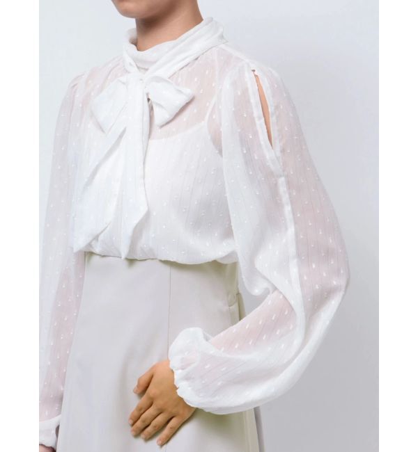 MERCURYDUO「シアーブラウスドッキングフレアワンピース」|ワンピース|