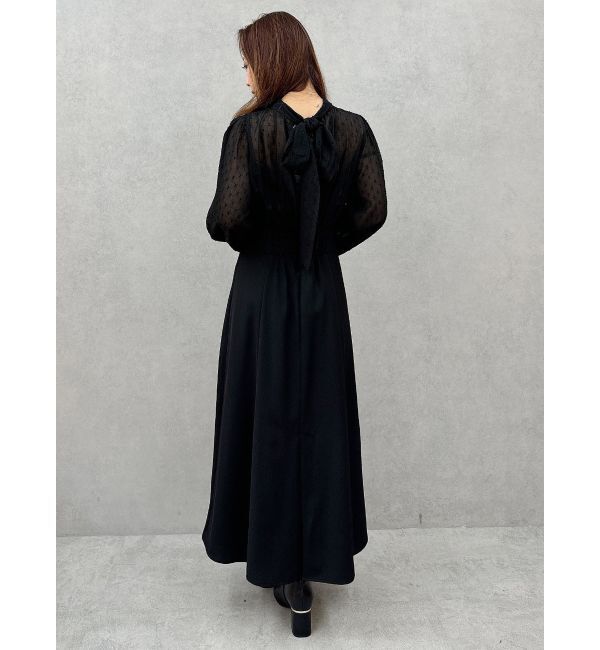 MERCURYDUO「シアーブラウスドッキングフレアワンピース」|ワンピース|