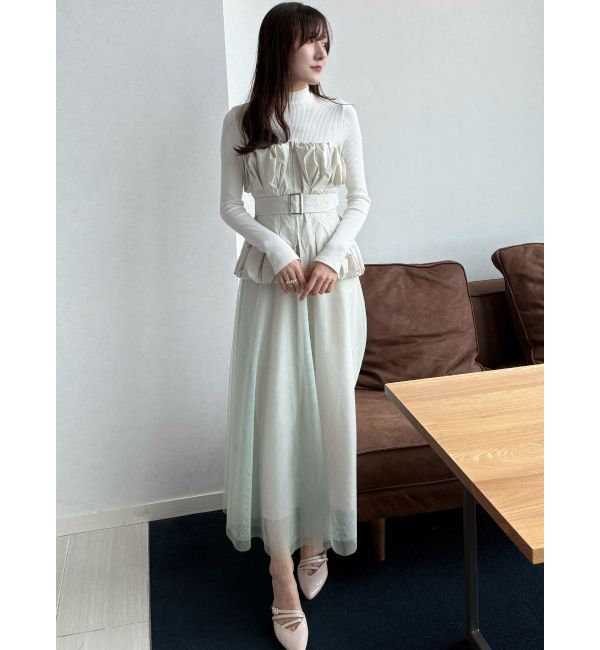 MERCURYDUO「バルーンビスチェドッキングワンピース」|ワンピース|