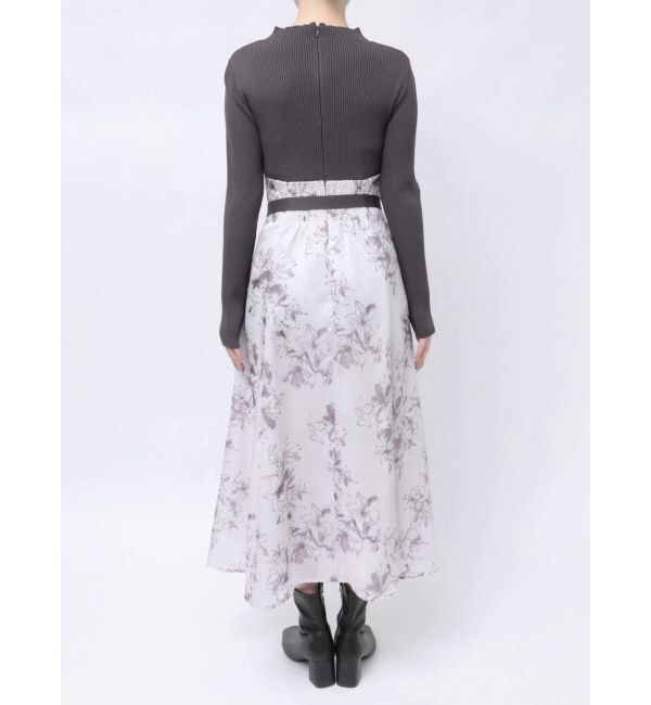 MERCURYDUO「フラワードッキングロングスリーブワンピース」|ワンピース|