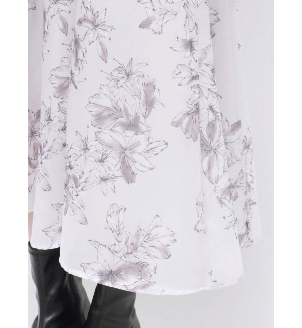 MERCURYDUO「フラワードッキングロングスリーブワンピース」|ワンピース|