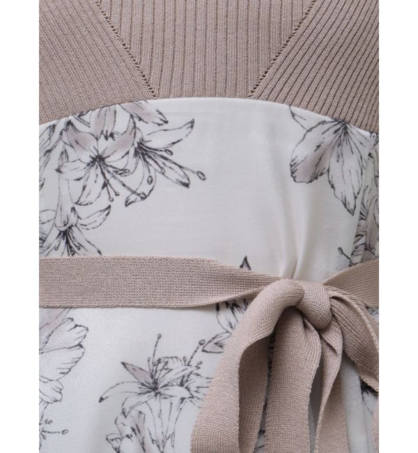 MERCURYDUO「フラワードッキングロングスリーブワンピース」|ワンピース|