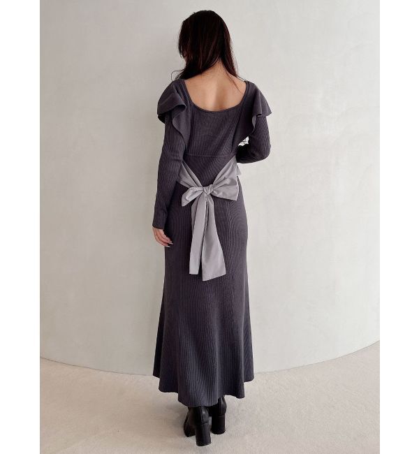 MERCURYDUO「2WAYラッフルマーメイドニットワンピース」|ワンピース|