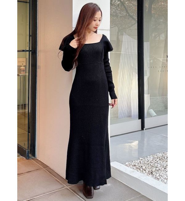 MERCURYDUO「2WAYラッフルマーメイドニットワンピース」|ワンピース|