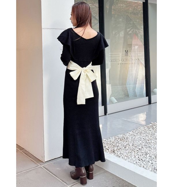 MERCURYDUO「2WAYラッフルマーメイドニットワンピース」|ワンピース|