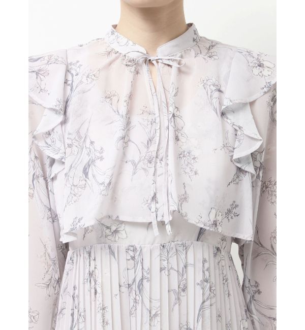 MERCURYDUO「花柄プリーツティアードワンピース」|ワンピース|