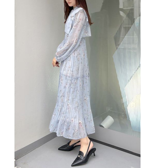 MERCURYDUO「花柄プリーツティアードワンピース」|ワンピース|