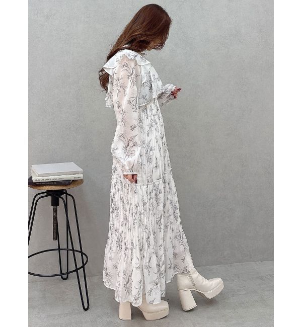 MERCURYDUO「花柄プリーツティアードワンピース」|ワンピース|