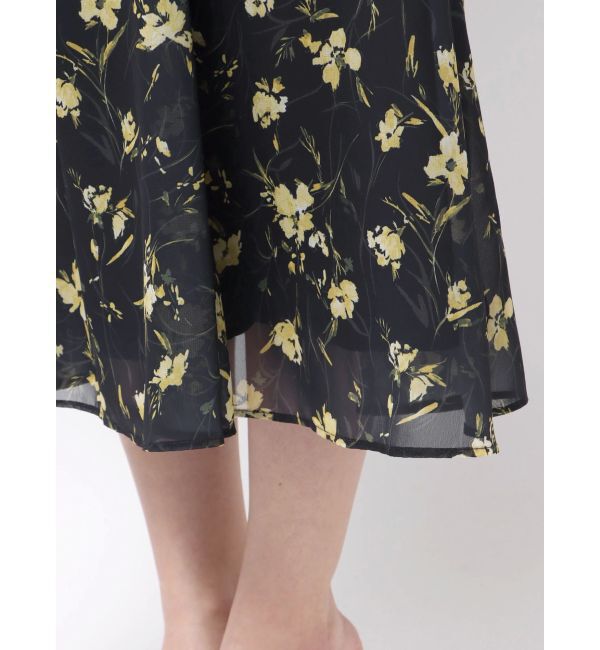 MERCURYDUO「ラッフルフラワープリントワンピース」|ワンピース|