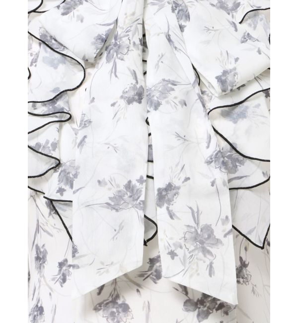 MERCURYDUO「ラッフルフラワープリントワンピース」|ワンピース|