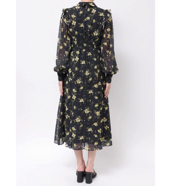 MERCURYDUO「ラッフルフラワープリントワンピース」|ワンピース|