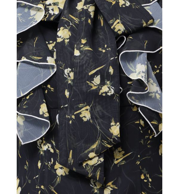 MERCURYDUO「ラッフルフラワープリントワンピース」|ワンピース|