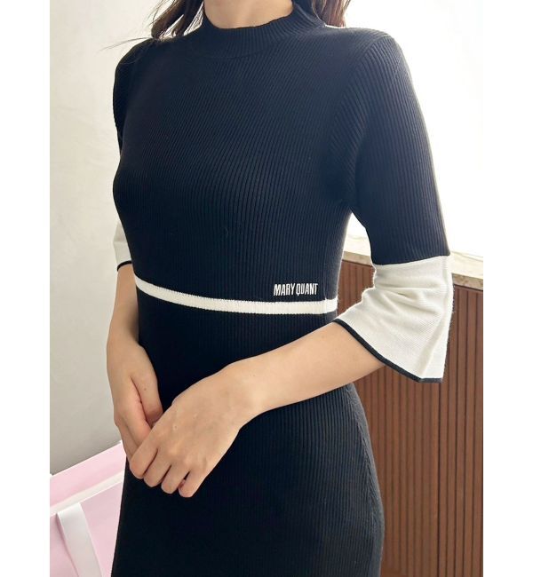 MERCURYDUO「【MARY QUANTコラボ】バックシャンデイジーストラップマーメイドニットワンピース」|ワンピース|