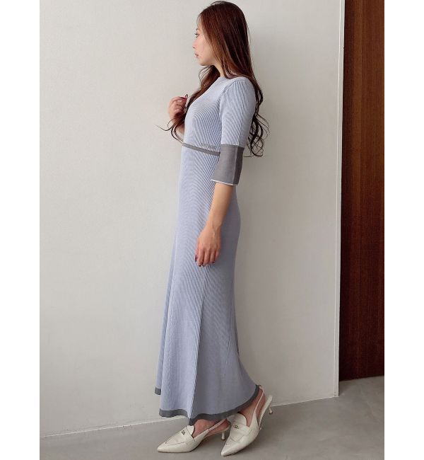 MERCURYDUO「【MARY QUANTコラボ】バックシャンデイジーストラップマーメイドニットワンピース」|ワンピース|