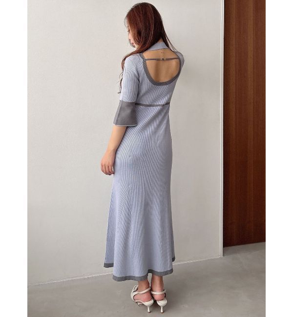 MERCURYDUO「【MARY QUANTコラボ】バックシャンデイジーストラップマーメイドニットワンピース」|ワンピース|