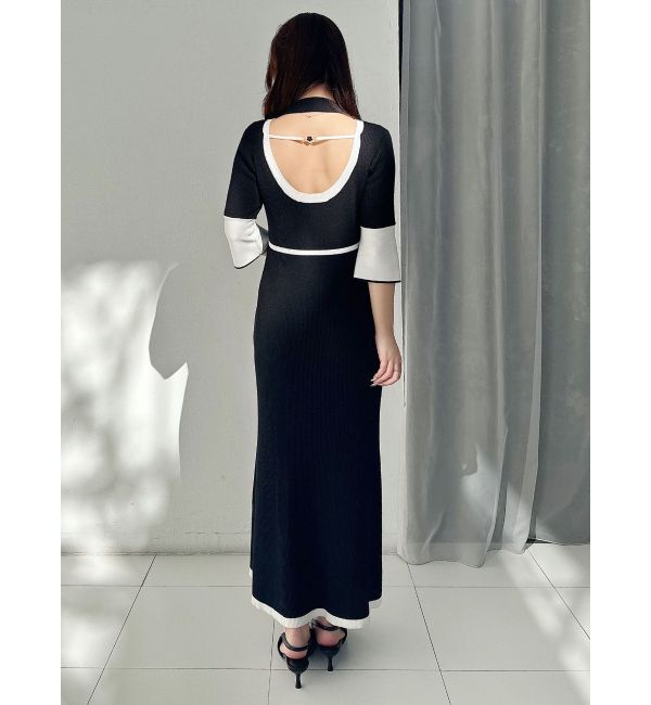 MERCURYDUO「【MARY QUANTコラボ】バックシャンデイジーストラップマーメイドニットワンピース」|ワンピース|