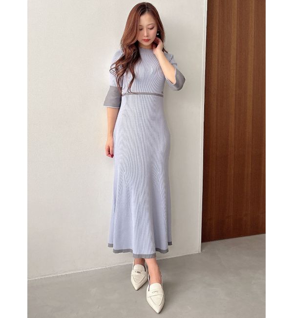 MERCURYDUO「【MARY QUANTコラボ】バックシャンデイジーストラップマーメイドニットワンピース」|ワンピース|