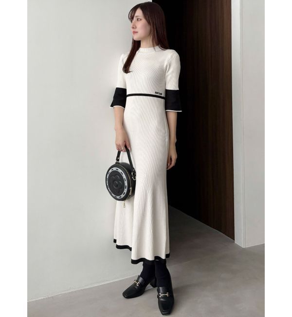 MERCURYDUO「【MARY QUANTコラボ】バックシャンデイジーストラップマーメイドニットワンピース」|ワンピース|