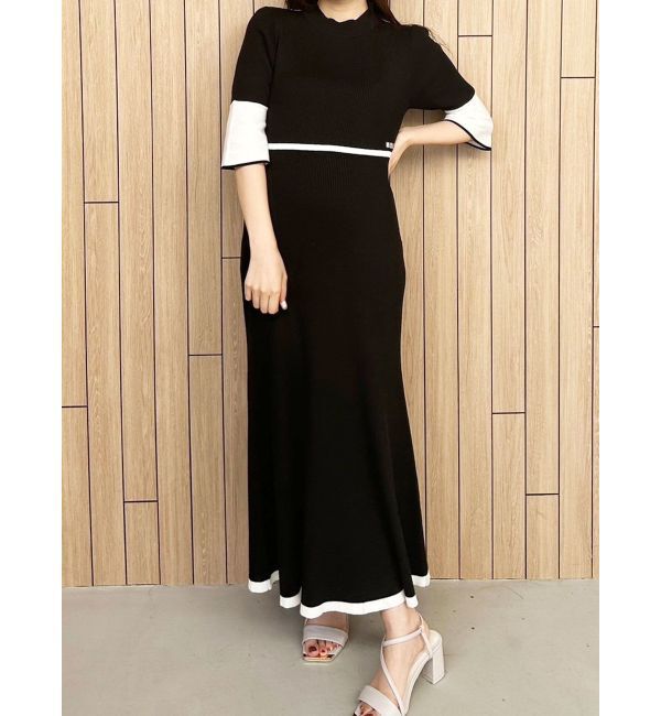 MERCURYDUO「【MARY QUANTコラボ】バックシャンデイジーストラップマーメイドニットワンピース」|ワンピース|