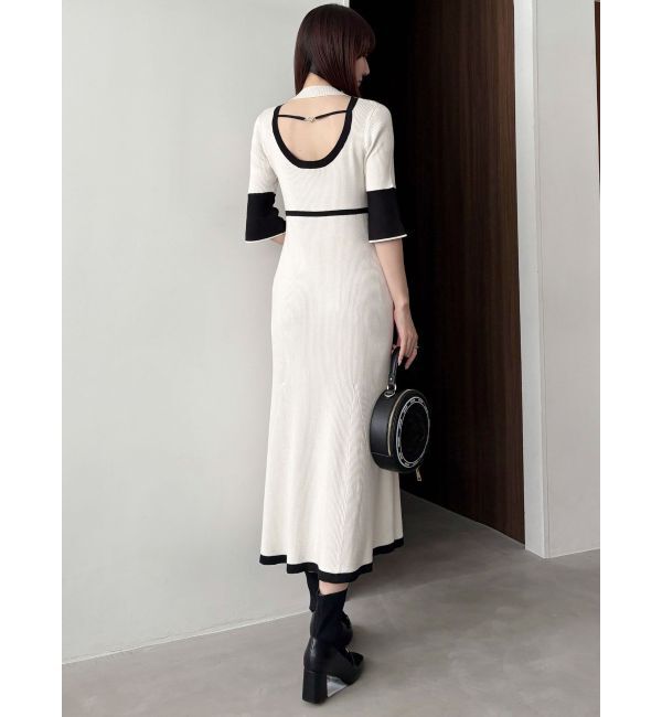 MERCURYDUO「【MARY QUANTコラボ】バックシャンデイジーストラップマーメイドニットワンピース」|ワンピース|