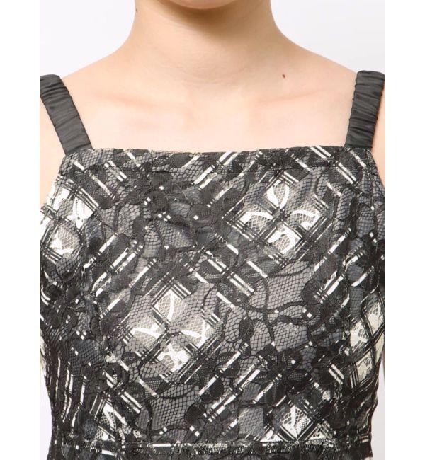 MERCURYDUO「レースチェックプリントバックシャンワンピース」|ワンピース|