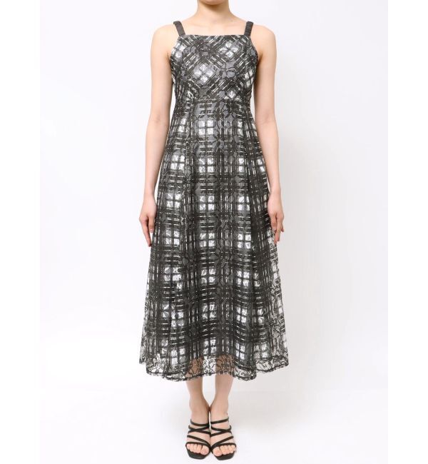 MERCURYDUO「レースチェックプリントバックシャンワンピース」|ワンピース|