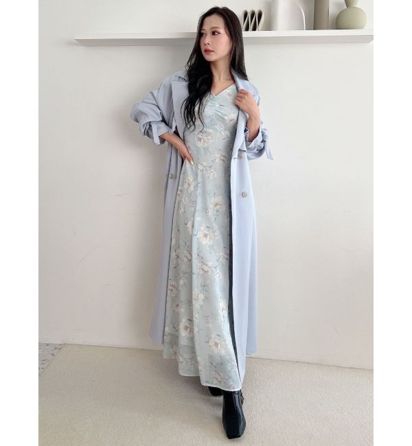 MERCURYDUO「フラワーギャザースリーブワンピース」|ワンピース|