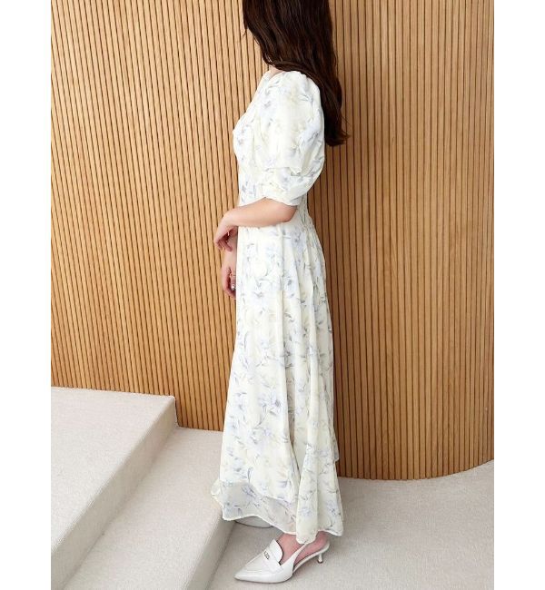 MERCURYDUO「フラワーギャザースリーブワンピース」|ワンピース|