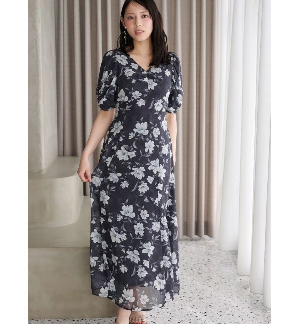 MERCURYDUO「フラワーギャザースリーブワンピース」|ワンピース|