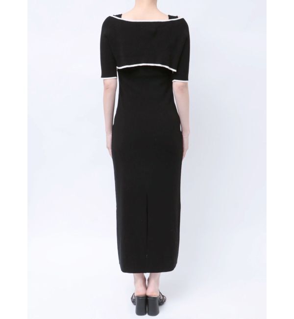 MERCURYDUO「3WAY配色ストラップバッククロスハーフスリーブワンピース」|ワンピース|