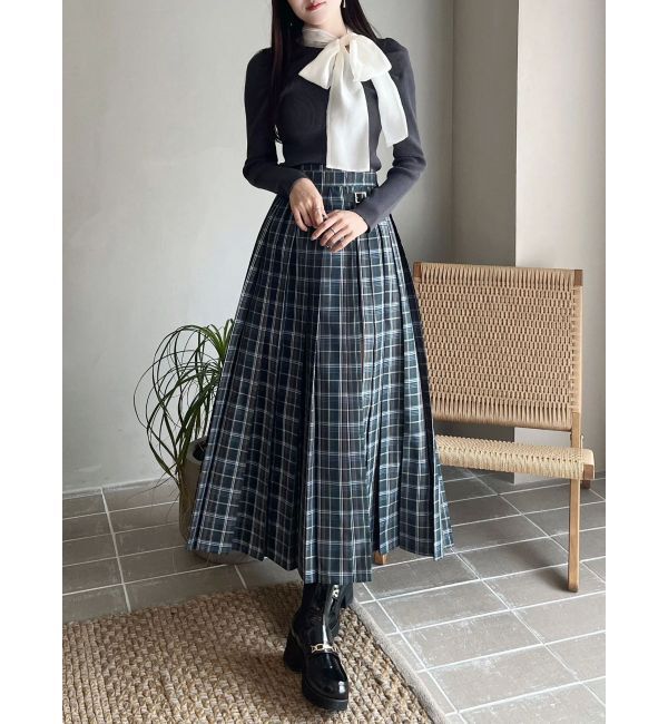 MERCURYDUO「異素材リボンカットアウトニット」|ニット・セーター|