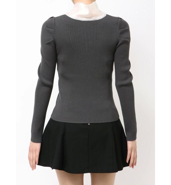 MERCURYDUO「異素材リボンカットアウトニット」|ニット・セーター|