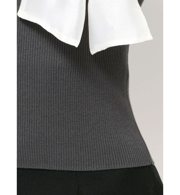 MERCURYDUO「異素材リボンカットアウトニット」|ニット・セーター|