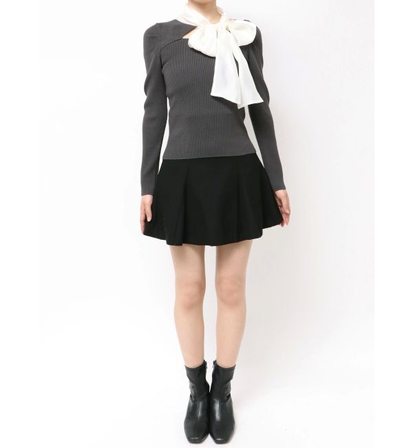 MERCURYDUO「異素材リボンカットアウトニット」|ニット・セーター|