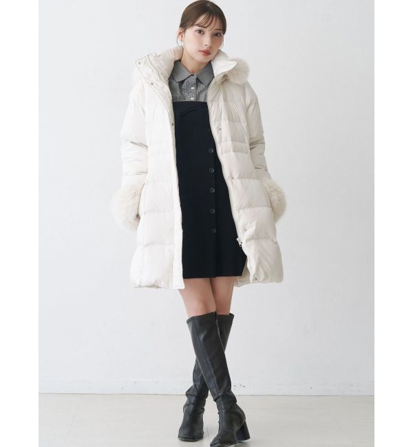 MERCURYDUO「【WEB限定カラーあり】シャツレイヤード風ニットドッキングミニワンピース」|ワンピース|