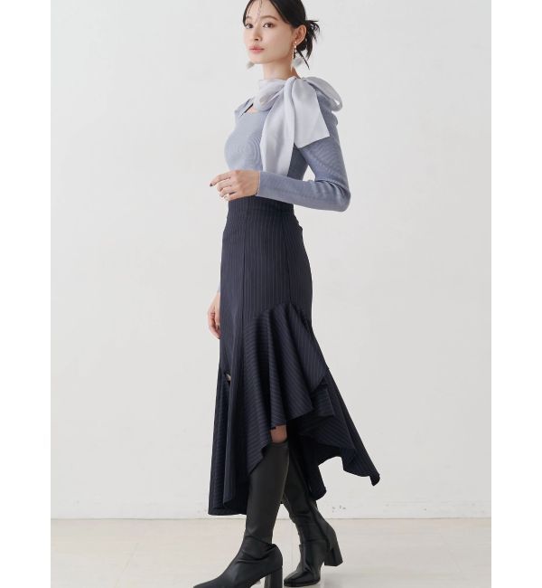 MERCURYDUO「アシメマーメイドスカート」|スカート|ネイビー